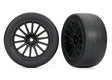 TRA9374 9374 Supra GT4 2" Response Slick Pre-Glued Tires, Front, Black (2)