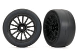 TRA9374 9374 Supra GT4 2" Response Slick Pre-Glued Tires, Front, Black (2)