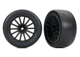 TRA9375 9375 Supra GT4 2" Response Slick Pre-Glued Tires, Rear, Black (2)
