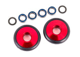 TRA9461R 9461R Aluminum Wheelie Bar Wheels w/ Bearings & O-Rings, Red (2)