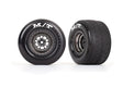 TRA9475A 9475A Mickey Thompson ET Rear Drag Tires on Weld Wheels, Satin Black Chrome (2)