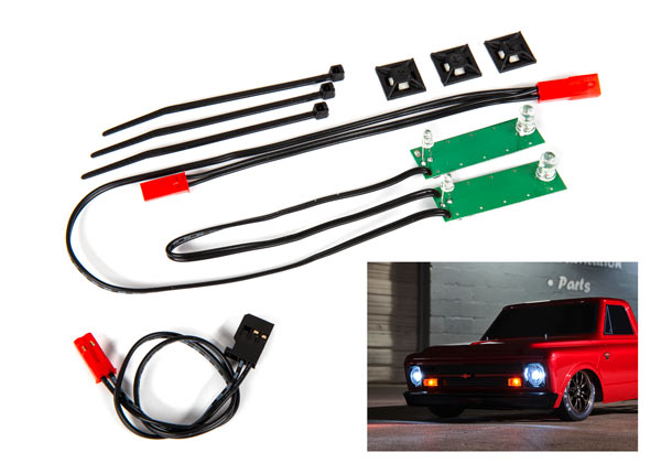 TRA9496 9496 Drag Slash LED Front Headlight Set for Chevy C-10 Body, White