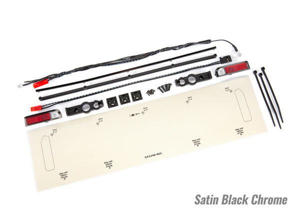 TRA9497A 9497A Drag Slash LED Tail Light Set for Chevy C-10 Body, Satin Black Chrome
