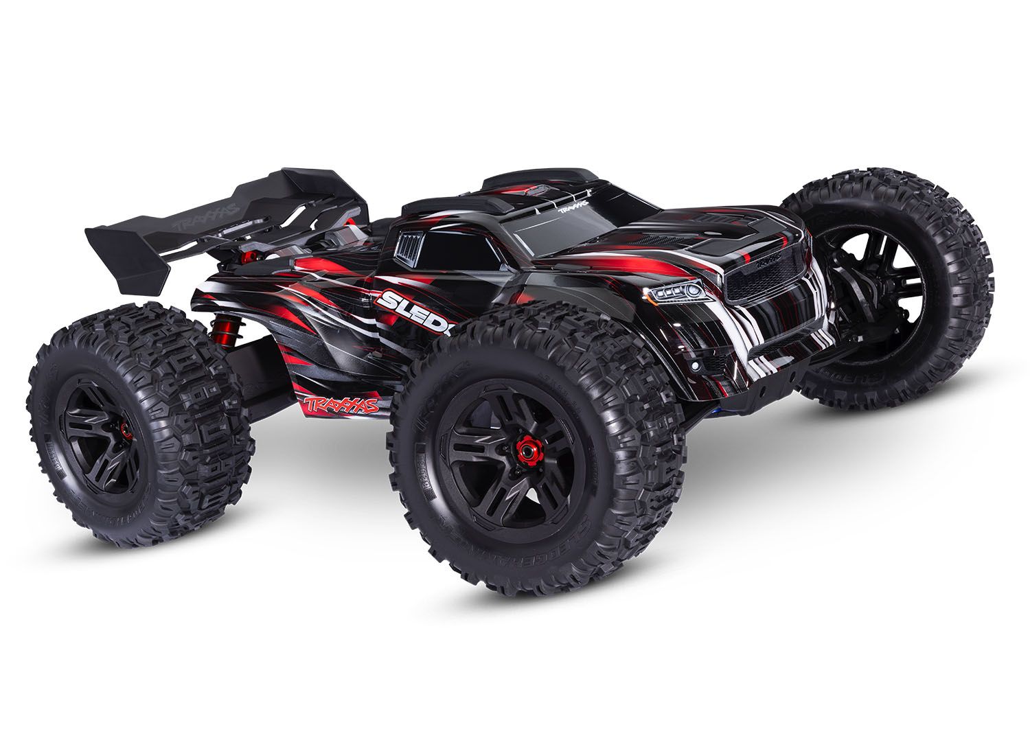 TRA95096-4-RED 95096-4-RED Sledge 1/8 4X4 Monster Truck RTR, w/ Belted Tires, Red