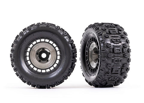 Traxxas 9572 3.8" Tires & Wheels, Black