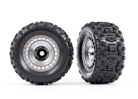 Traxxas 9572X 3.8" Tires & Wheels, Satin Chrome