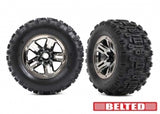 TRA9573A 9573A Sledgehammer Belted Sledge Pre-Glued Tires, Black Chrome (2)