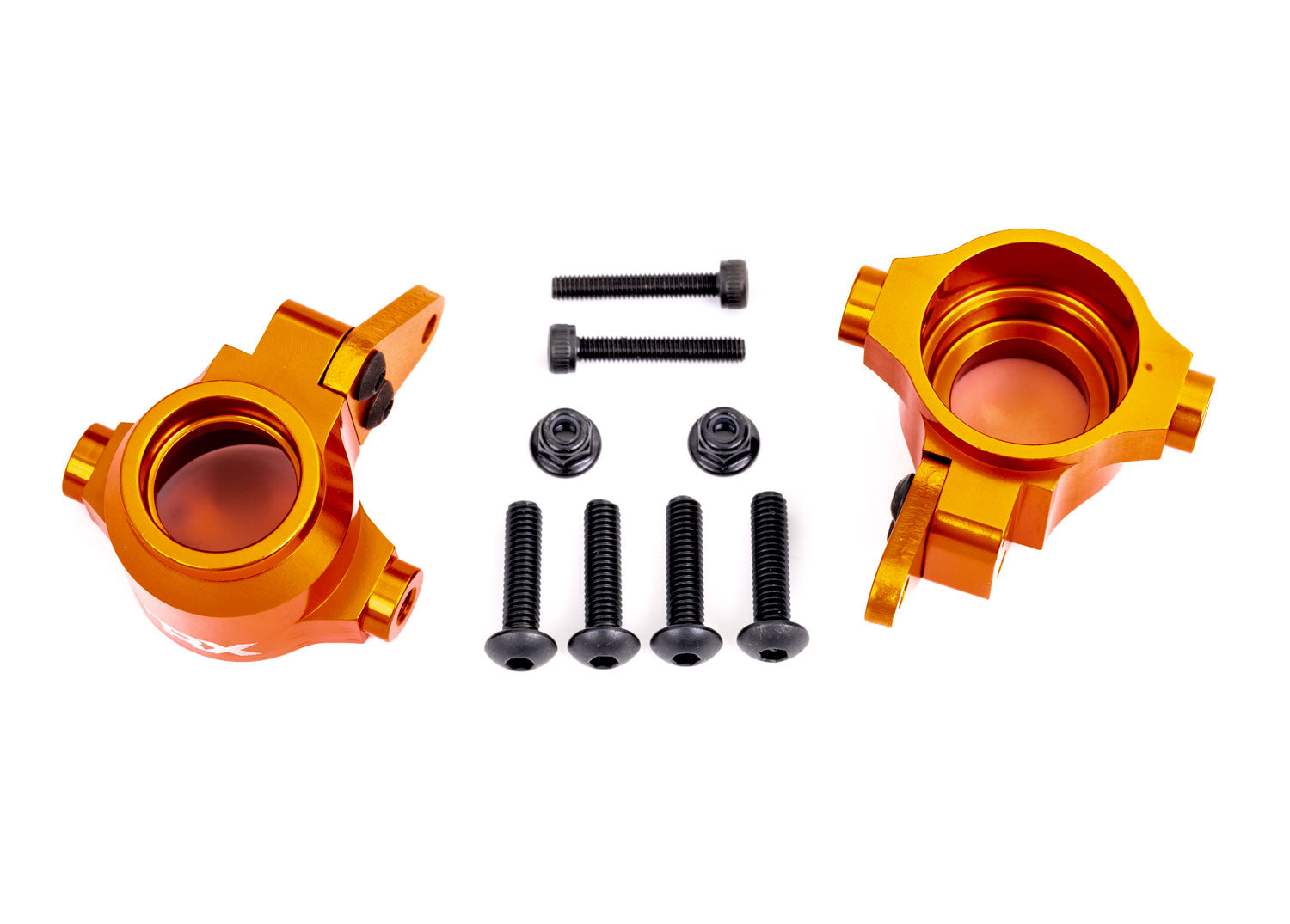 TRA9635T 9635T Left & Right Aluminum Steering Blocks, Orange