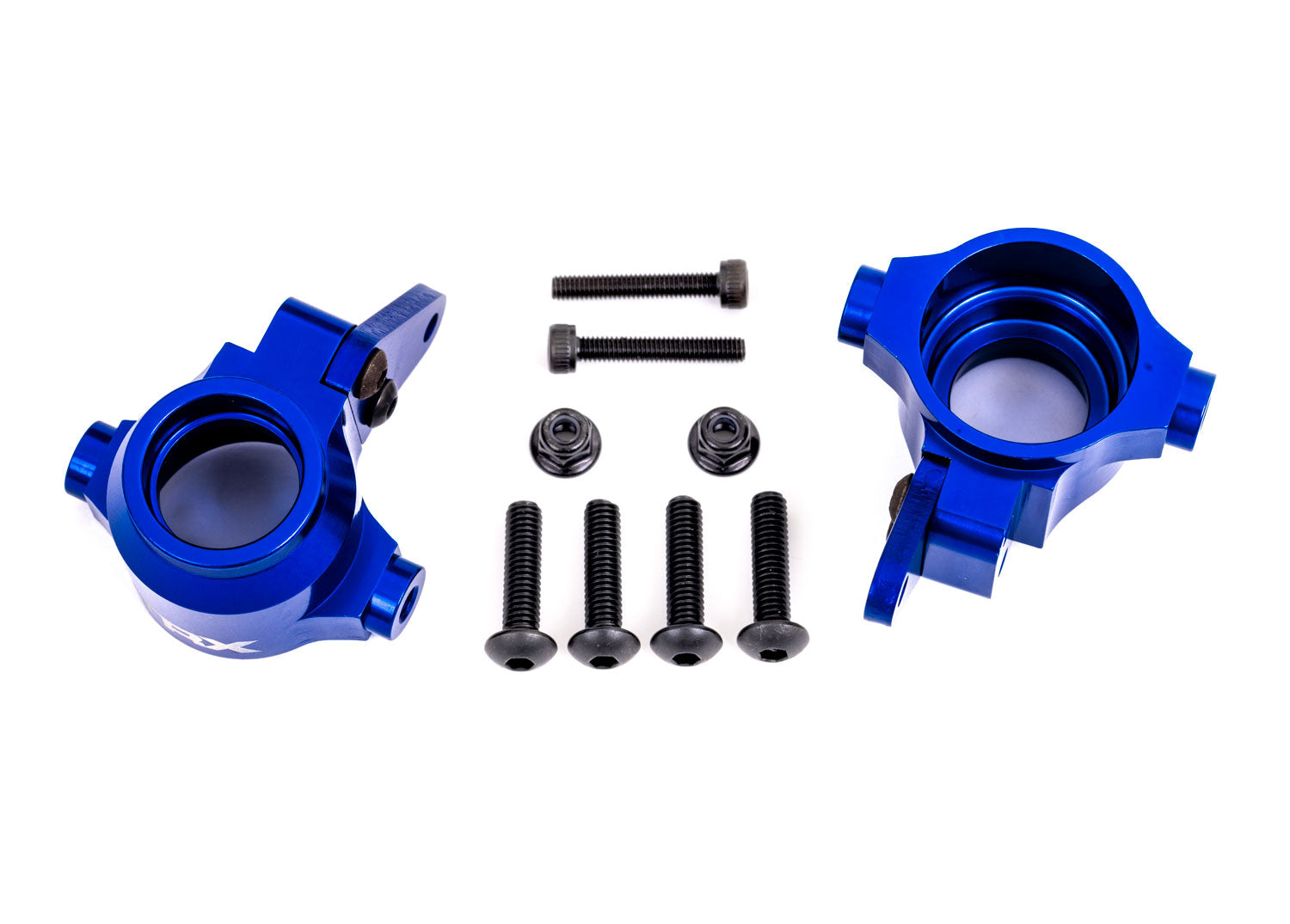 TRA9635X 9635X Left & Right Aluminum Steering Blocks, Blue