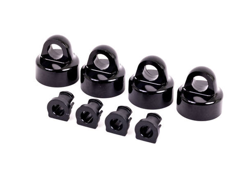 Traxxas 9664A Aluminum Shock Caps w/ Spacers, Black