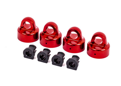 Traxxas 9664R Aluminum Shock Caps w/ Spacers, Red