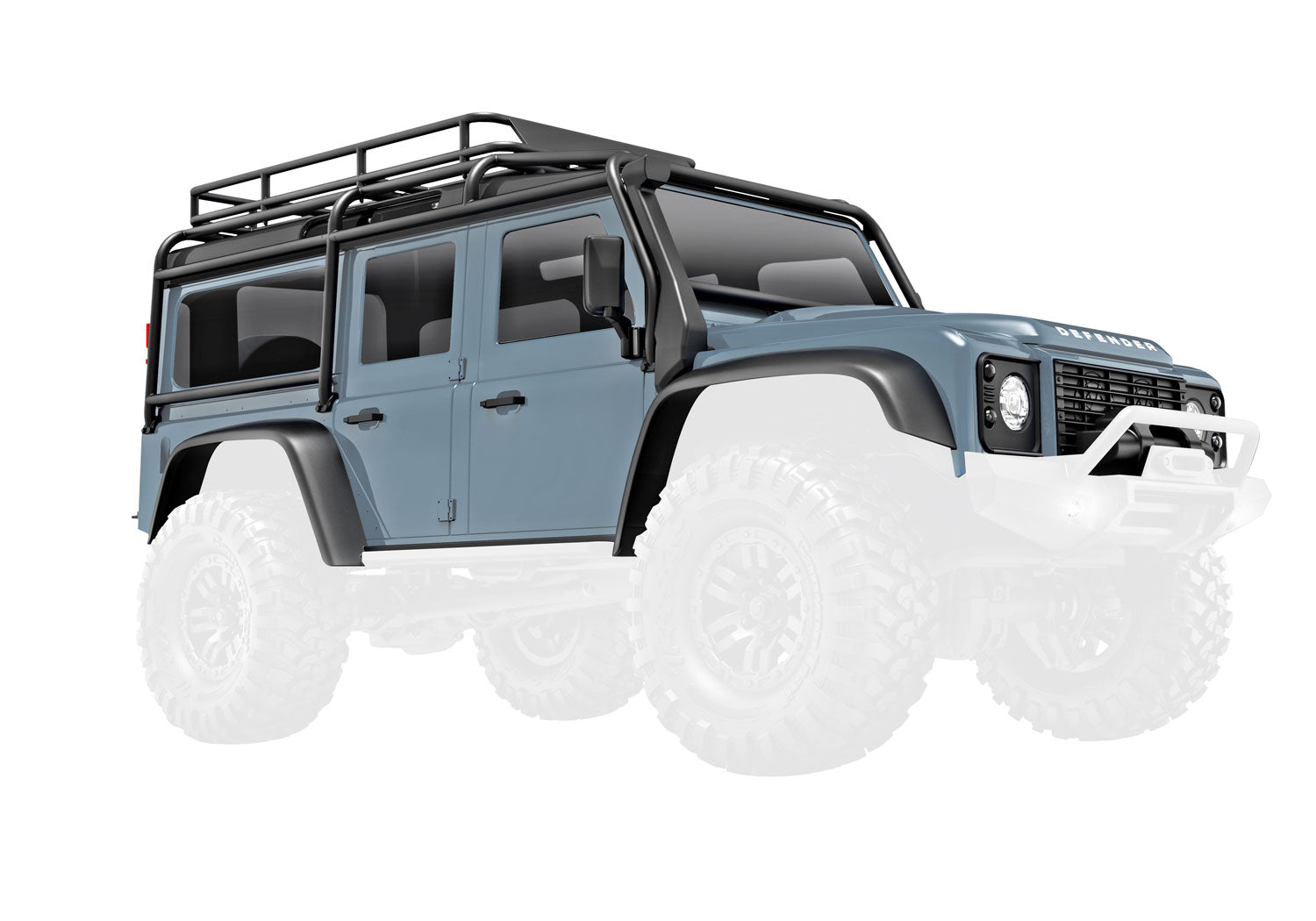TRA9712-BGRY 9712-BGRY TRX-4M Land Rover Defender Assembled Body, Light Blue