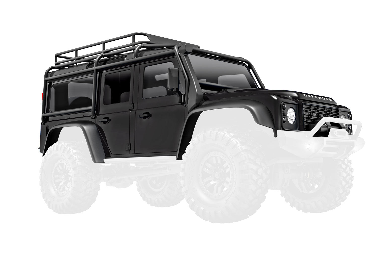 TRA9712-BLK 9712-BLK TRX-4M Land Rover Defender Assembled Body, Black