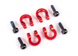 Traxxas 9734R Aluminum Bumper D-Rings, Front/Rear, Red Anodized