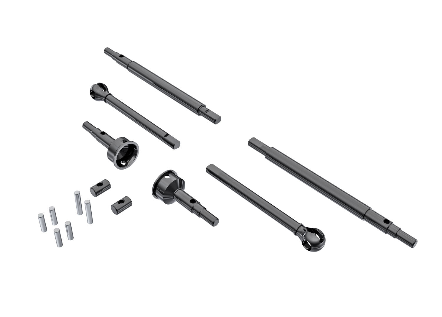 TRA9756 9756 Front & Rear Axle Shafts w/ Front Steel Stub Axles