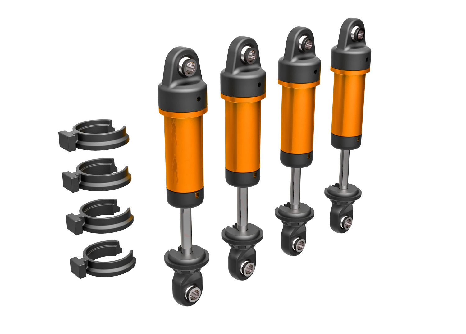 TRA9764-ORNG 9764-ORNG GTM Aluminum Shocks w/o Springs, Orange