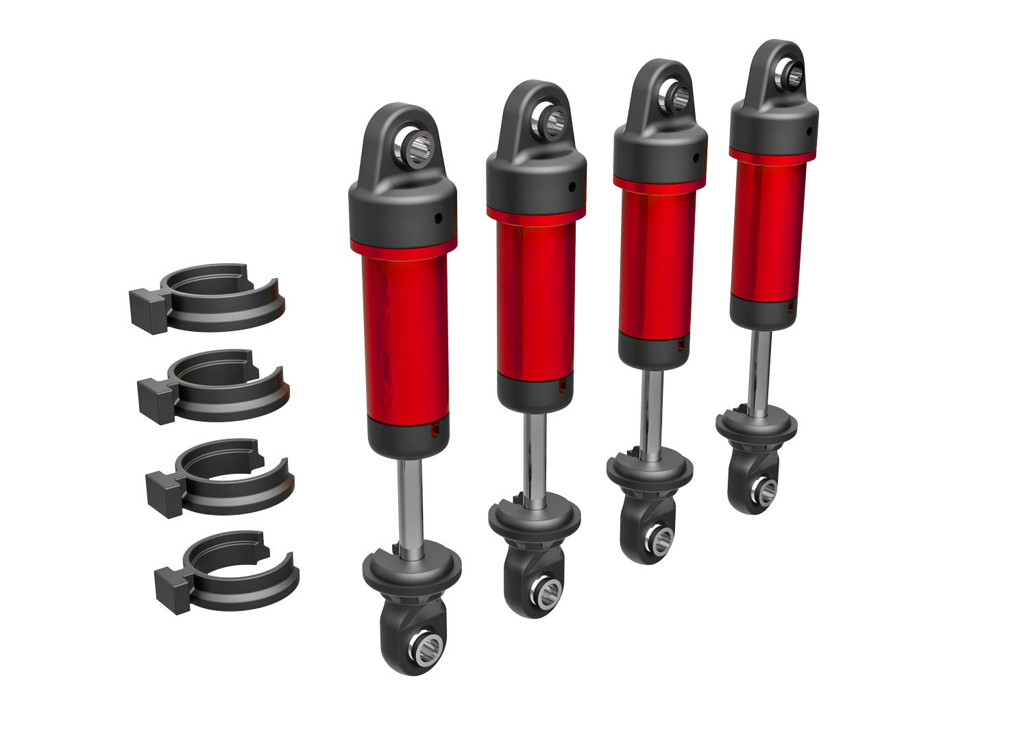 TRA9764-RED 9764-RED GTM Aluminum Shocks w/o Springs, Red