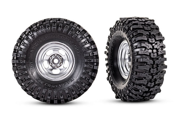 TRA9872 9872 2.4x1.0" Tires & 1.0" Wheels, Satin Chrome (2)