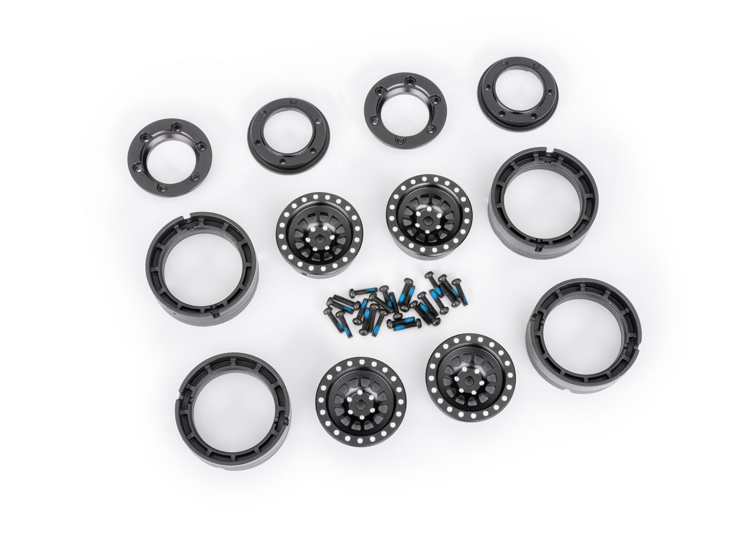TRA9881-BLK 9881-BLK TRX-4M 1.0" Aluminum Beadlock Wheels, Black (4)