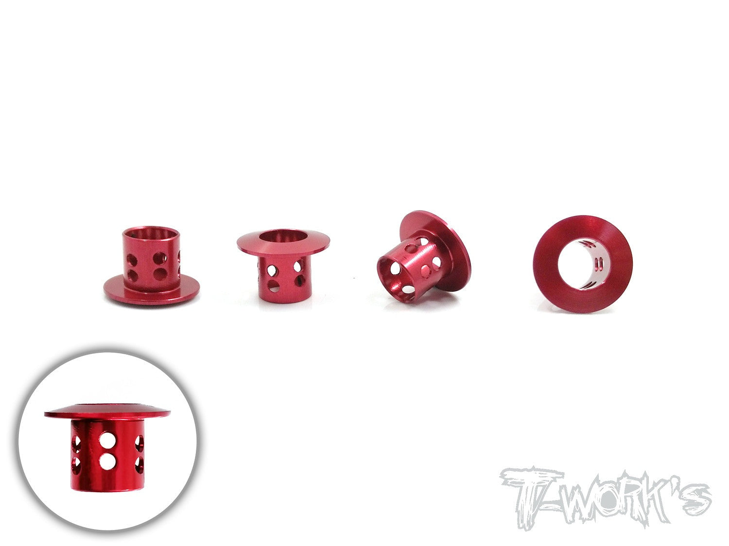 TWKTE-191-R TE-191-R Aluminum Lightweight Body Height Adjuster (4), Red