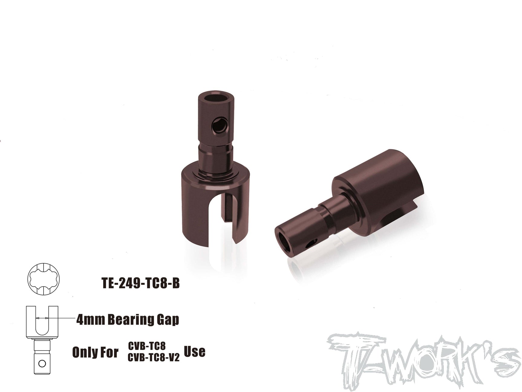 TWKTE-249-TC8-B TE-249-TC8-B Associated TC8 Diff Drive Cups for BB Drive Shafts (2)