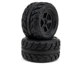 UPG-10005 UPG-10005 Low-Pro Belted Street Radials 2.8in Pre-Glued Tires, 5-Star Wheels (2)