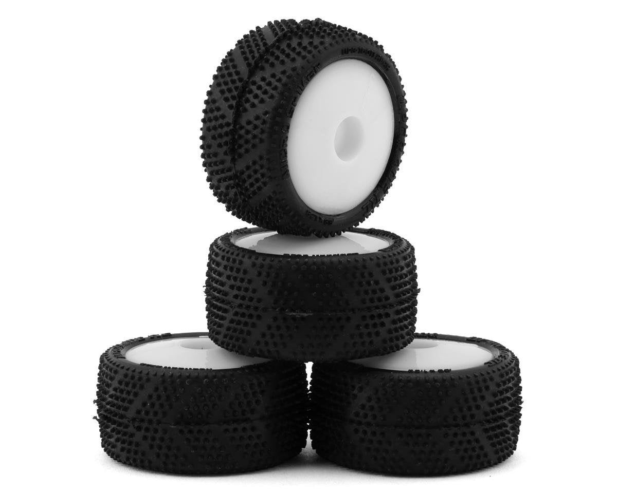 UPG-10011-T UPG-10011-T Micro Spiker Pre-Glued Carpet Tires for Losi Micro-T, White (4)