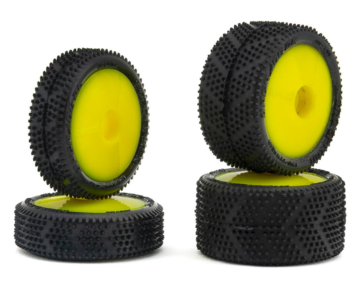 UPG-10011-Y UPG-10011-Y Micro Spiker Pre-Glued Carpet Tires for Losi Micro-B, Yellow (4)