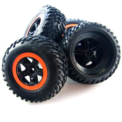 2WDS Tires - Orange 5864 Orange 12mm Hex Wheels & Tires