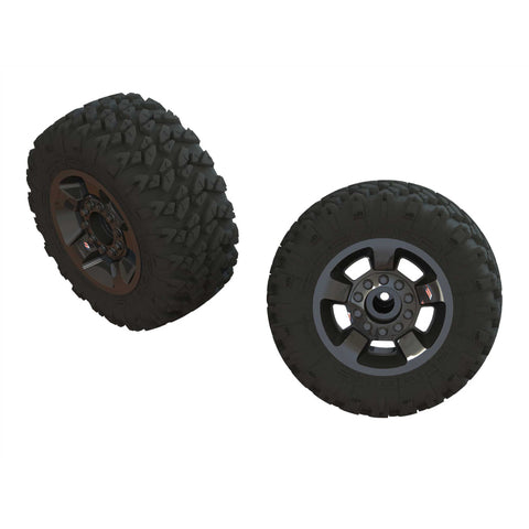 ARRMA AR550053 dBoots 1/8 Ragnarok MT 2.8 Tires & Wheels, Blk Chrome