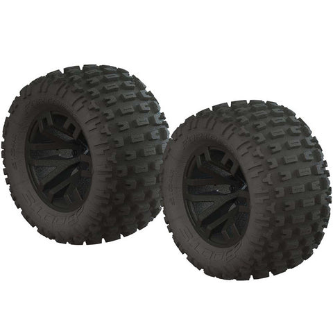 ARRMA AR550044 dBoots Fortress MT 2.2/3.0 Tires & Wheels, 14mm, Black