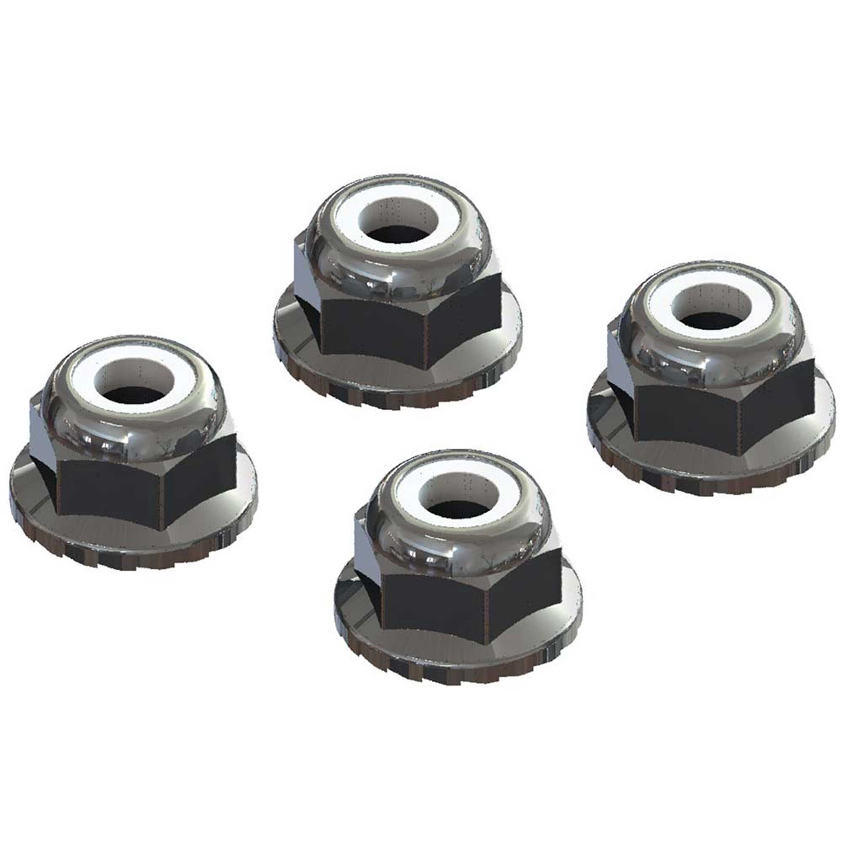 AR708008 AR708008 Flanged Nyloc Locknut, 4mm, Silver
