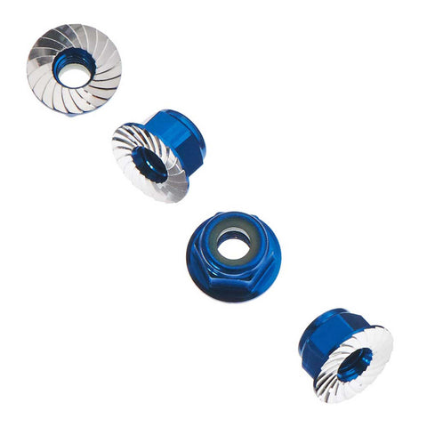 Axial AXA1046 Serrated Nylon Lock Nut, M4, Blue