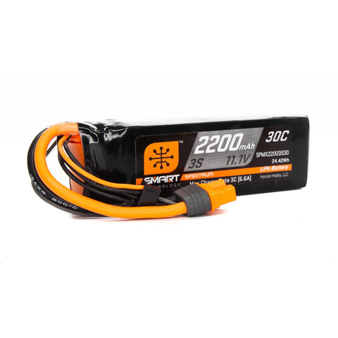 Spektrum SPMX22003S30 Smart 11.1V 3S LiPo Battery, 30C 2200mAh, IC3