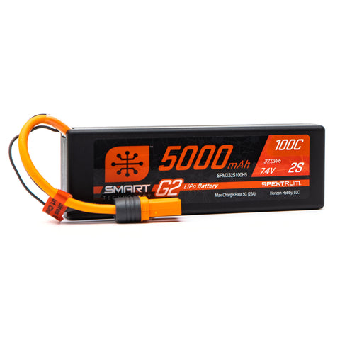 Spektrum SPMX52S100H5 Smart 2S G2 LiPo Battery, 5000mAh 100C, IC5 Plug