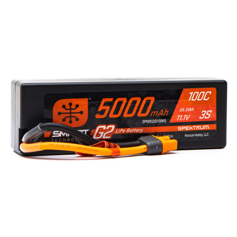 Spektrum SPMX53S100H3 Smart 3S G2 LiPo Battery, 5000mAh 100C, IC3 Plug