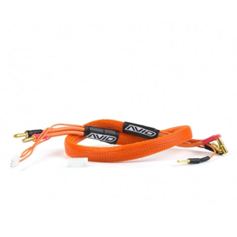 Avid RC AV1402-ORG 2S Charge Lead Cable, 2ft, Bullet Connectors, Orange