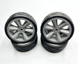 GRC123 GRC123 Belted USGT Tires, Pre-Glued on Gray Wheels (4)