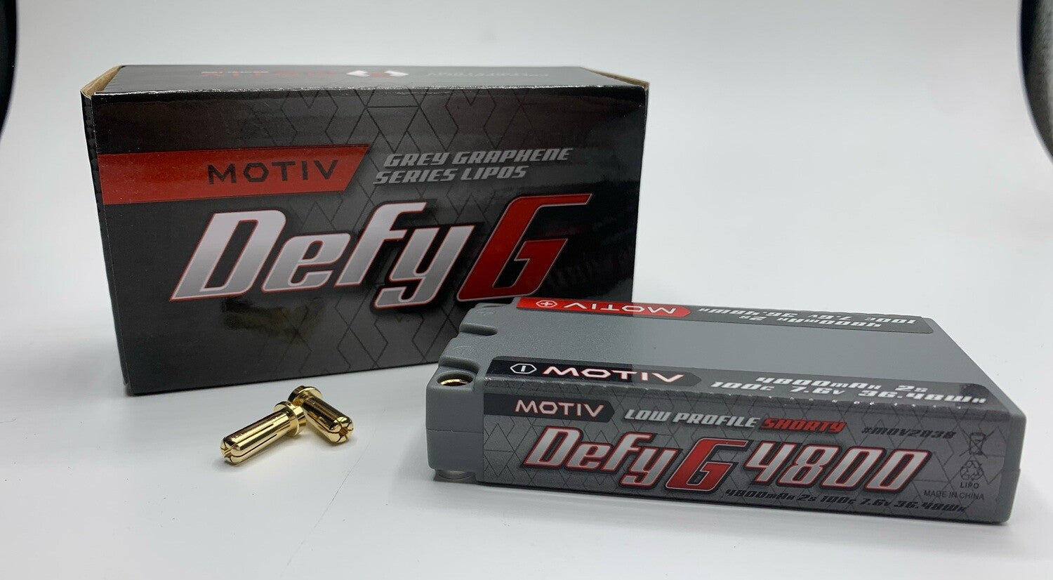 Motiv RC | MOV2038 | Defy G 7.6v 2S Shorty LiPo Battery, 100c 4800mAh Motiv RC | MOV2038 | Defy G 7.6v 2S Shorty LiPo Battery, 100c 4800mAh