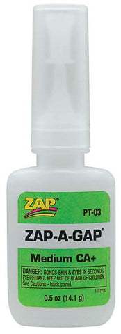 Zap Adhesives PT-03 CA+ Glue, 1/2 oz
