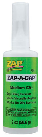 Zap Adhesives PT-01 CA+ Glue, 2 oz