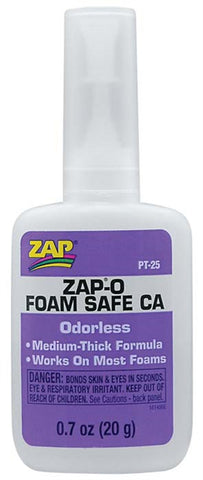 Zap Adhesives PT-25 Zap-O Foam Safe CA+ Odorless, .7 oz