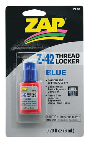 Zap Adhesives PT-42 Z-42 Blue Thread Locker, .20 oz