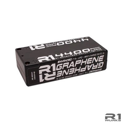 R1 Wurks 030046 Enhanced Graphene 7.4V 2S Shorty LiPo Battery, 4400mAh, 200C