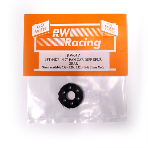 RW Racing RW64P-60T 1/12 Pan Car Spur Gear, 64P 60T