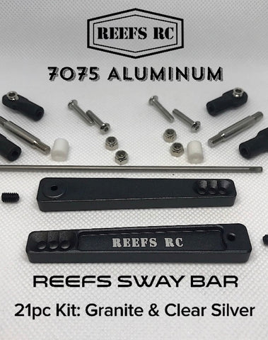 Reef's RC REEFS17 Hard Anodized Aluminum Sway Bar Kit, Gray, 21 pc