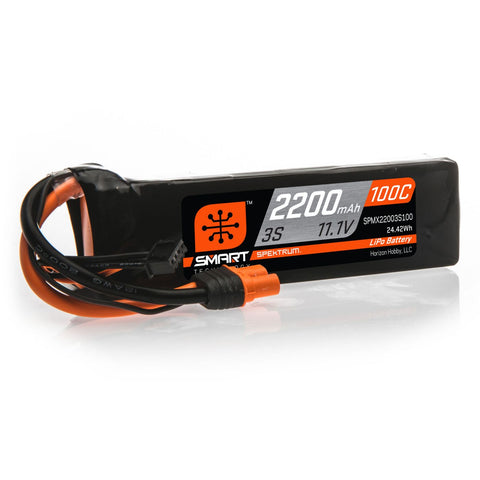 Spektrum SPMX22003S100 Smart 3S 11.1V LiPo Battery, 100C 2200mAh