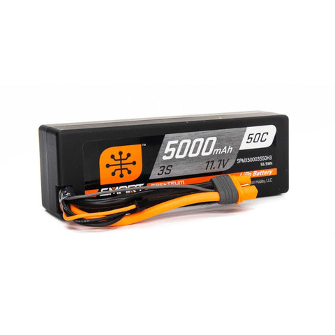 Spektrum SPMX50003S50H3 Smart 3S 11.1V LiPo Battery, 50C 5000mAh, IC3
