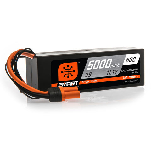Spektrum SPMX50003S50H5 Smart 3S 11.1V LiPo Battery, 50C 5000mAh, IC5