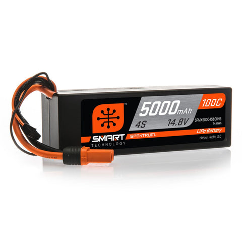 Spektrum SPMX50004S100H5 Smart 4S 14.8V LiPo Battery, 100C 5000mAh, IC5